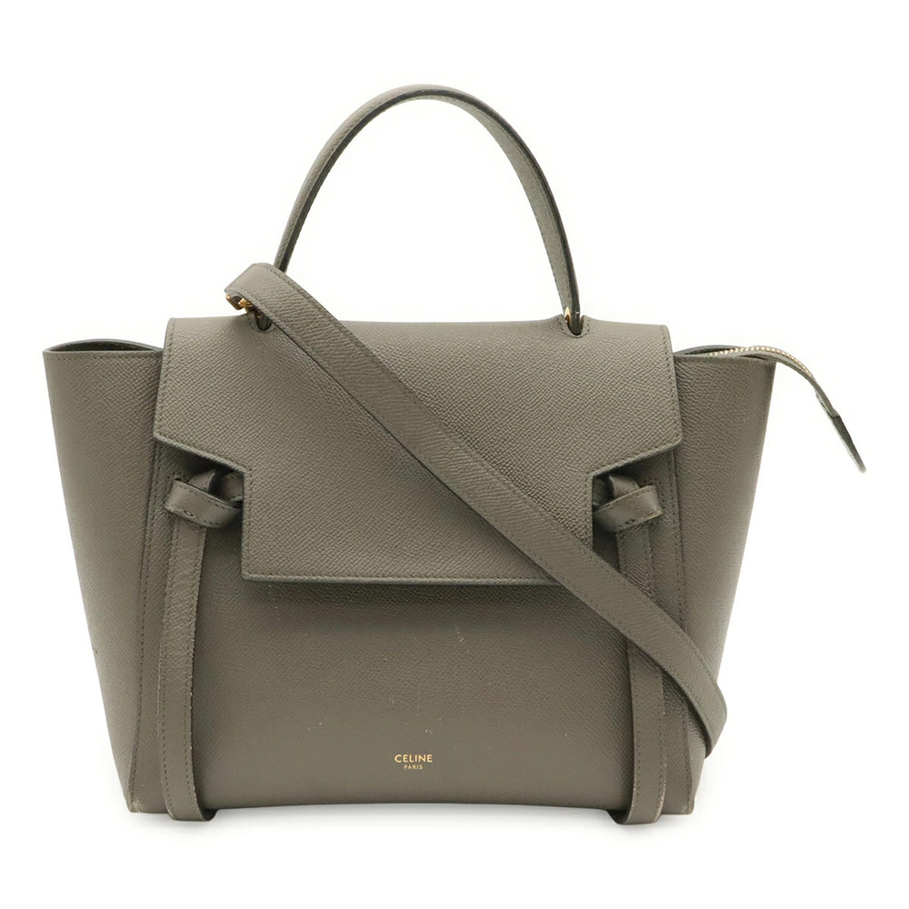 Celine Belt Bag 2way Crossbody Leather Gray